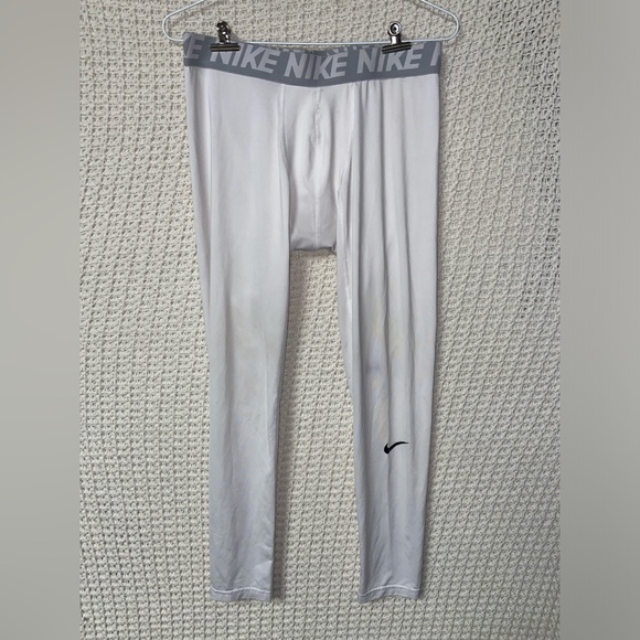 Nike Pro White Dri-fit Compression Shirt Tank Leggings Bundle Men’s Large - Picture 9 of 12